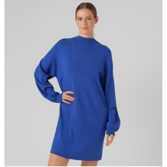 Vero Moda Womens Blue Funnel Neck Knit Dress Long Sleeves Size M Relaxed Fit NWT - Picture 7 of 7
